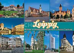 Postkarte Leipzig Handelsmetropole - 148 x 105mm