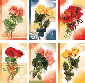 Glückwunschkarten 100er Blumen blanko 6fach - sortiert 4033683498006