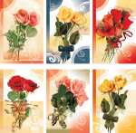 Glückwunschkarten 100er Blumen blanko 6fach -...