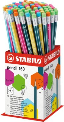 STABILO pencil 160 mit Radierer HB 72er Display