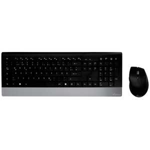 MediaRange Funk-Tastatur- und Maus-Set HIGHLINE, QWERTZ schwarz/silber