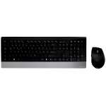 MediaRange Funk-Tastatur- und Maus-Set HIGHLINE, QWERTZ schwarz/silber