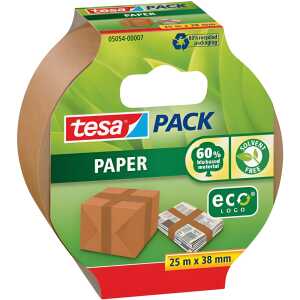 tesa Verpackungsklebeband tesapack Papier - 25 m x 38 mm, beige