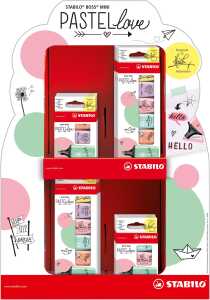 Stabilo Textmarker BOSS MINI Pastellove Display Packs 16 ST/5 Farben