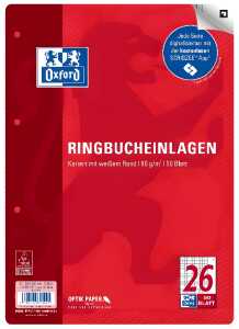 Oxford Ringbucheinlagen, A4 50 Blatt, Lineatur 26 SCRIBZEE® kompatibel