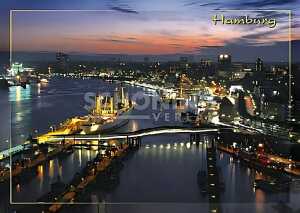 Super-Top-Cards Hamburg HAFEN BEI NACHT