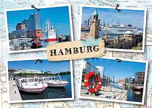 Postkarte Hamburg Plan 4004545638304