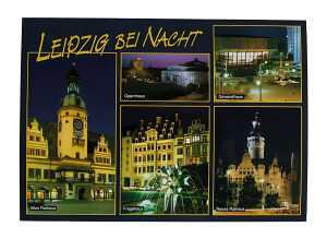 Postkarte Leipzig Leipzig bei Nacht - 148 x 105mm 4004545031259