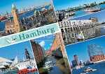 Postkarte Hamburg mehrteilig schräg