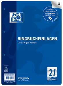 Oxford Ringbucheinlagen, A4 50 Blatt, Lineatur 21 SCRIBZEE® kompatibel