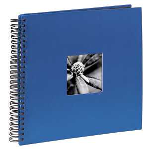 Spiral Album 36x32cm zum Einkleben blau - Fine Art, 50 schwarze Seiten