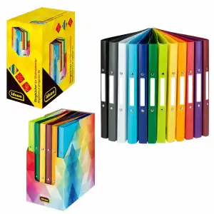 Display Ringbuch A4 12er 2 Ringe 20mm sortiert - Ringdurchmesser 16mm