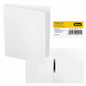 IDENA Ringbuch A4 2 Ringe PP Idena weiß 20mm