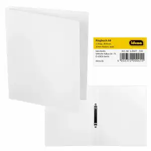 IDENA Ringbuch A4 2 Ringe PP Idena weiß 20mm