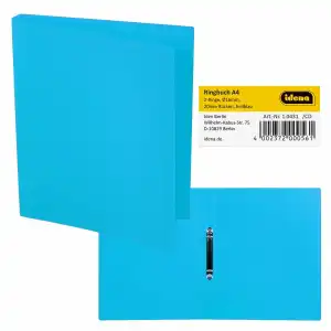 IDENA Ringbuch A4 2 Ringe PP Idena hellblau 20mm