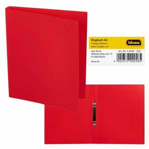 IDENA Ringbuch A4 2 Ringe PP Idena rot 20mm