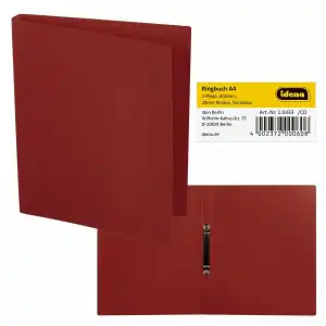 IDENA Ringbuch A4 2 Ringe PP Idena bordeaux 20mm