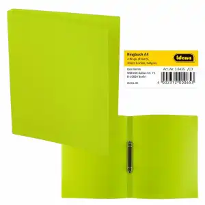 IDENA Ringbuch A4 2 Ringe PP Idena hellgrün 20mm