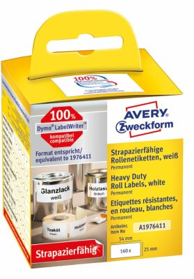 Zweckform Rollenetiketten 25x54mm strapazierfähig 1x160St