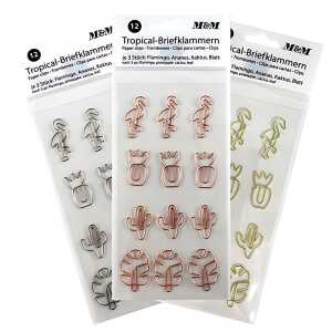 Briefklammern Tropical Sortiert 4 Motive - je 3 Stück