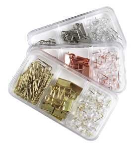Clip Box 3in1 gold,silber,rosegold Pins BriefklammernVielzweckklemmen