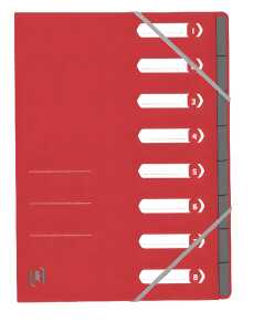 Oxford Ordnungsmappe A4 Karton 390g/m²rot - TOP FILE+ 8 Fächer