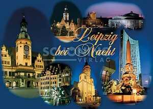 Postkarte Leipzig Leipzig bei Nacht - 148 x 105mm 4004545031372