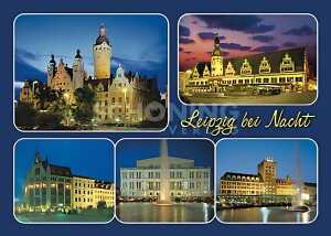 Postkarte Leipzig Leipzig bei Nacht - 148 x 105mm 4004545031679