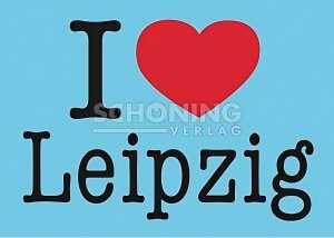 Postkarte Leipzig I love Leipzig blau - 148 x 105mm