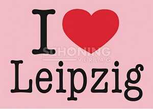 Postkarte Leipzig I love Leipzig rosa - 148 x 105mm