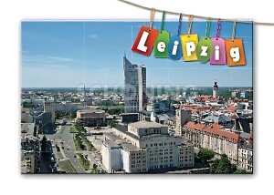 Postkarte Leipzig Skyline - 148 x 105mm