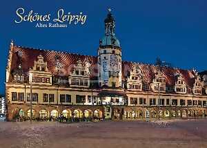 Postkarte Leipzig Altes Rathaus bei Nacht - 148 x 105mm