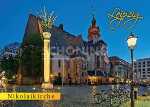 Postkarte Leipzig Nikolaikirche bei Nacht