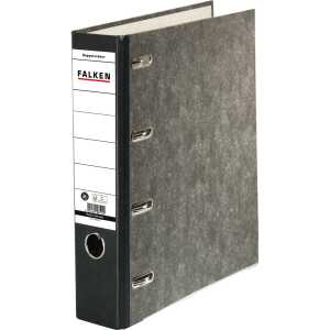 Falken Falken Doppelordner - 2x A5 quer, 70 mm, Wolkenmarmor, schwarz