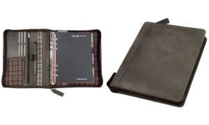 Systemplaner A5 braun bind, Leder, mit Kalender