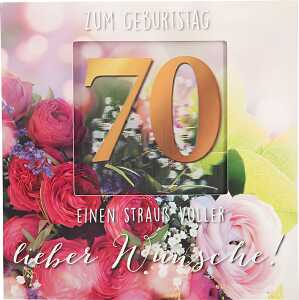 3D Klappkarte Musik Motiv 9 - Zum Geburtstag 70 Einen Strauß voller