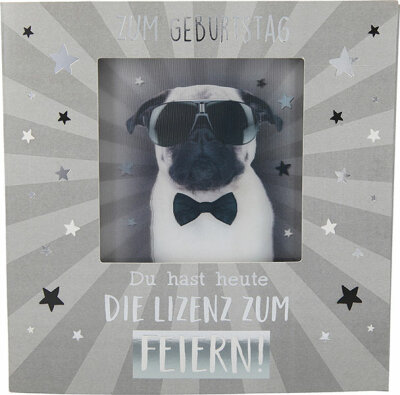 3D Klappkarte mit Musik und Licht Motiv 20 - Zum Geburtstag Du hast heute die Lizenz - 3 LR54/L1130 Alkali-Mangan Batterien enthalten - Depesche