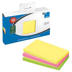 Haftnotizen Box 125x75mm 3x100 Blatt - Brillant Haftnotizen 3 Farben