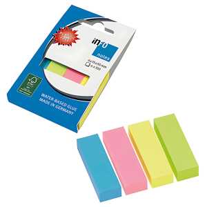 Haftnotizen Box 15x50mm 4x100 Blatt - Pagemarker Brillantmix, 4 Blöcke