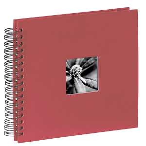 Spiral Album 28x24cm zum Einkleben bordeaux - Fine Art, 50 schwarze S