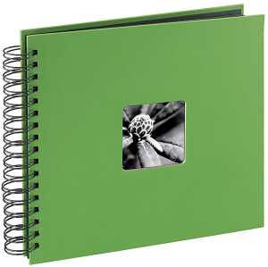Spiral Album 28x24cm zum Einkleben grün - Fine Art, 50 schwarze Seiten