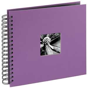 Spiral Album 28x24cm zum Einkleben lila - Fine Art, 50 schwarze Seiten