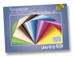 Tonpapier 50BG 130g sortiert FOLIA 6725/50 99 25x35cm