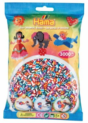 Hama Perlen Beutel 3000er gestreift,6 Versionen sor