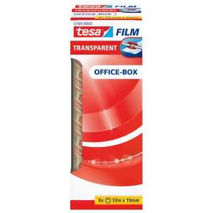 tesa Klebefilm Office Box - transparent, 19 mm x 33 m, 8 Rollen