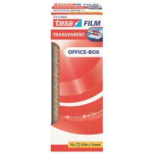 tesa Klebefilm Office Box - transparent, 15 mm x 33 m, 10 Rollen