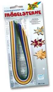 Papierstreifen Fröbelsterne FOLIA 1296 35x1cm 100St Weihn.