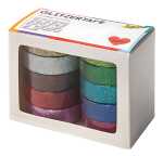 Klebeband Glitter 10er-Set sortiert FOLIA 28509 5mx15mm