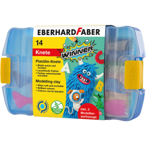 Plastilin-Knete sortiert 14er Box,2 Modellierstäbe