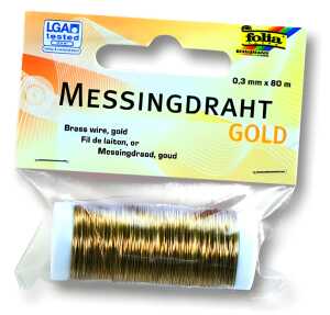 Basteldraht Messing goldfbg. FOLIA 79465 0,3mm 80m